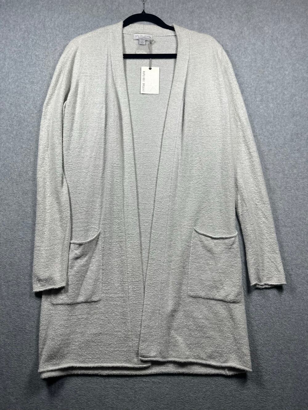 Barefoot Dreams CozyChic Ultra Lite Longline Cardigan Sweater Women's Small Gray
